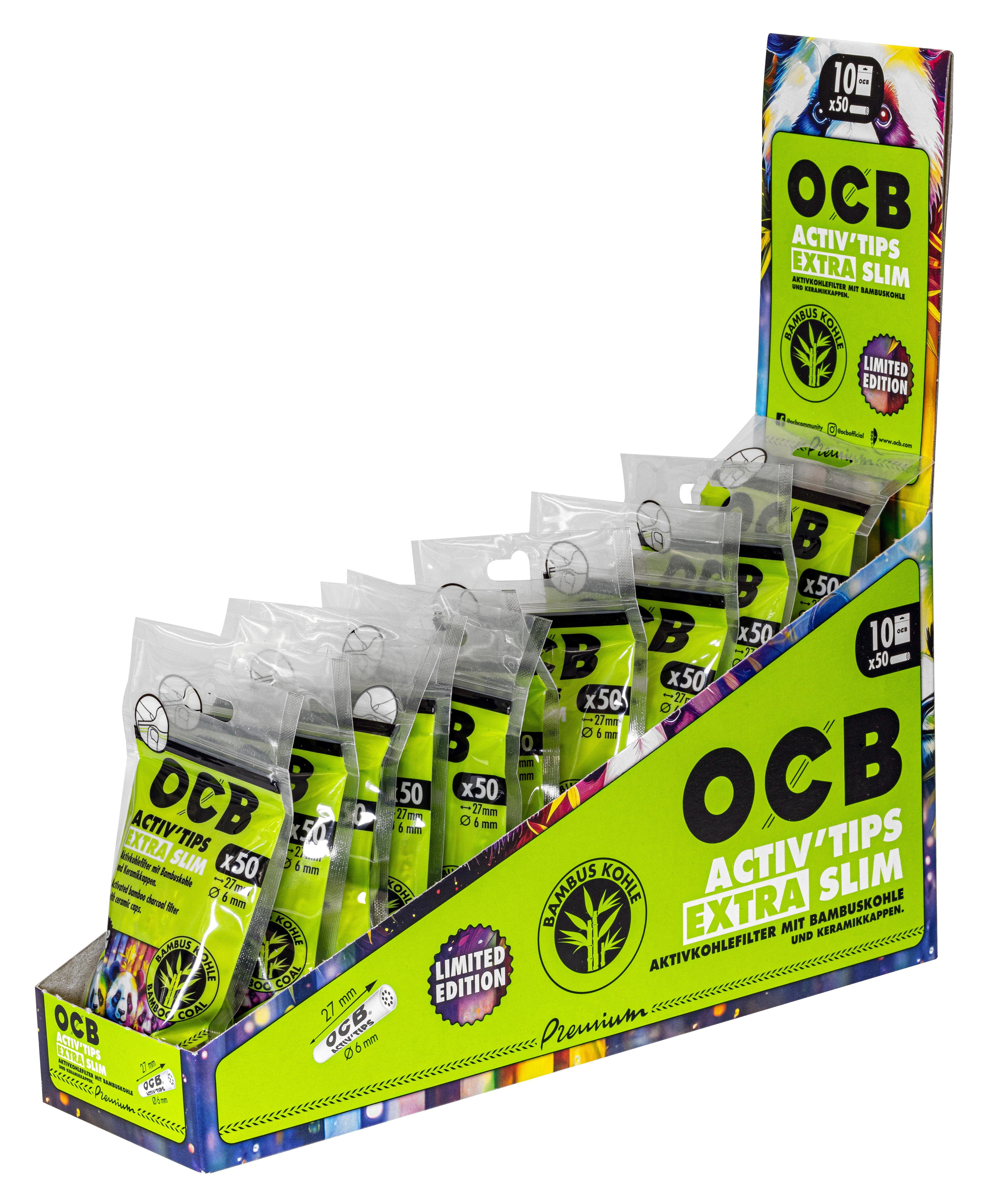 OCB Active Tips Extra Slim Bamboo 1 Gebinde