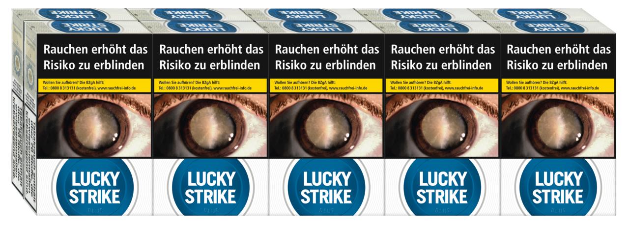 Eine Stange Lucky Strike Blue Zigaretten (10 x 20 Stück) mit Flow Filter und milder Rezeptur.