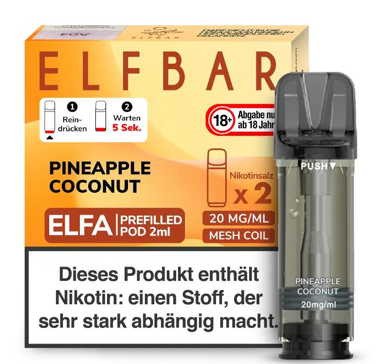 Elfbar ELFA Pod Pineapple Coconut 20mg 1 Packung 2 Stück