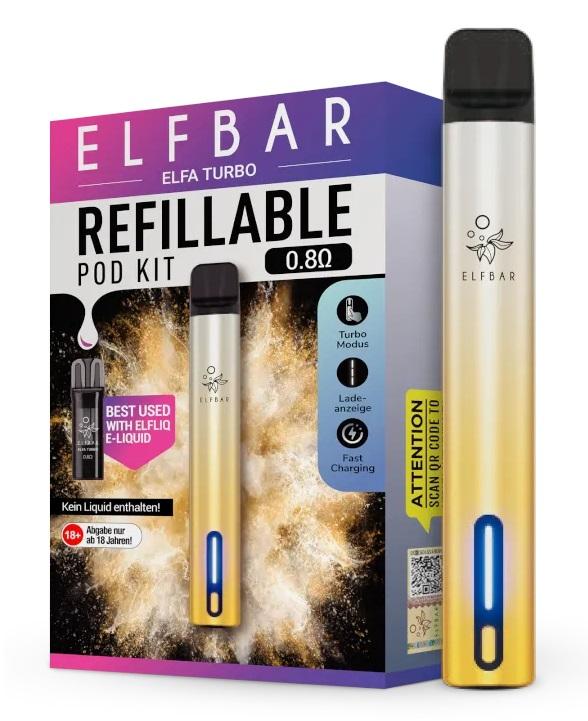 Elfbar ELFA TURBO Set Aurora Gold 1 Packung 1 Stück
