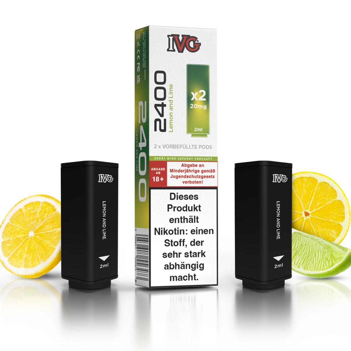 IVG 2400 Pod Lemon and Lime 20mg/ml 2x2ml 1 Packung