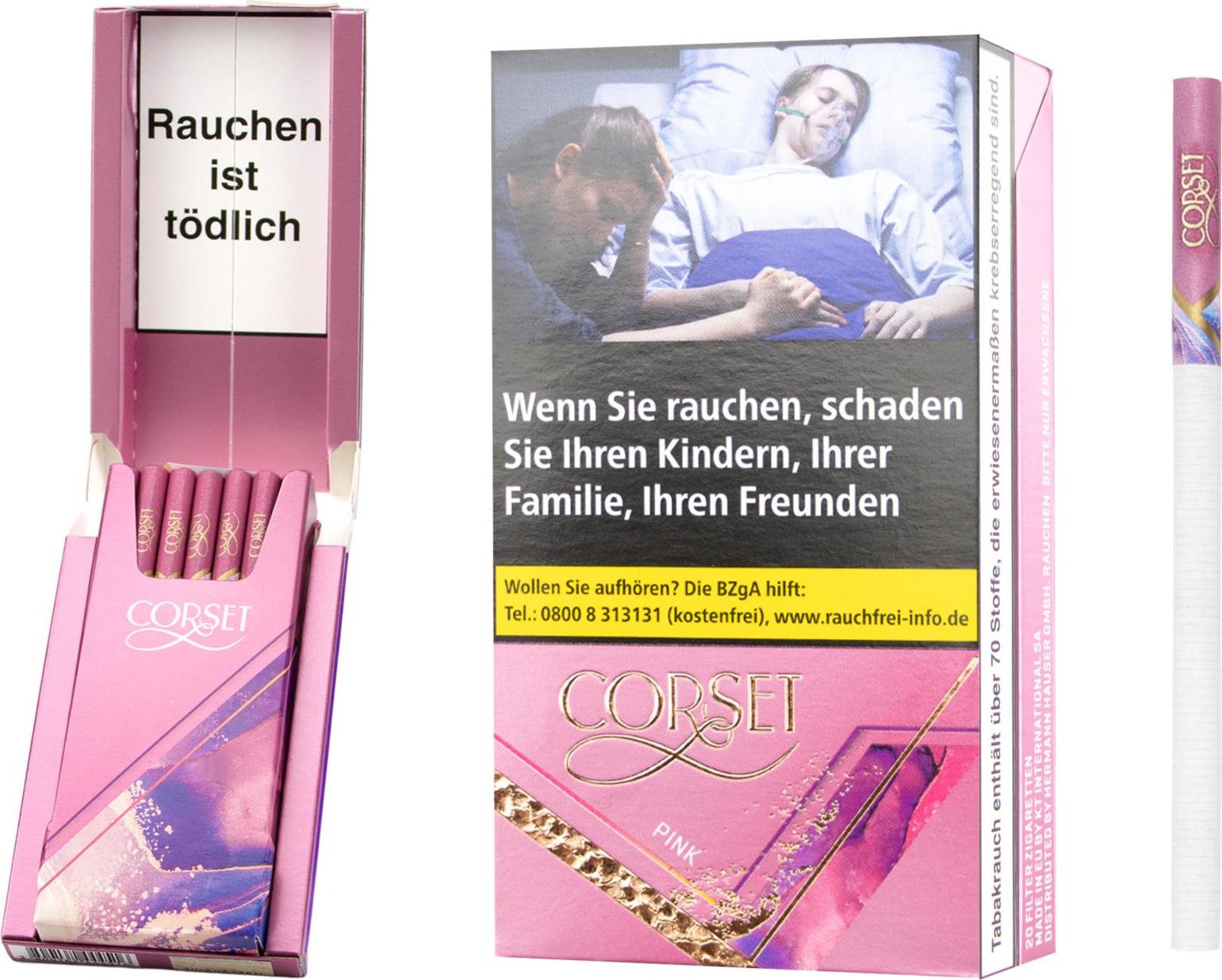 Corset Zigaretten Pink Superslim 1 Stange 10x20 Stück