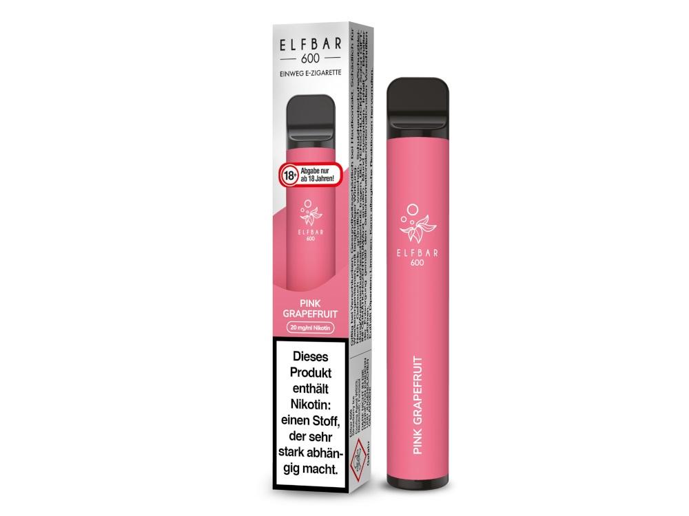 Pinke Elf Bar Einweg-E-Zigarette mit schwarzem Mundstück, verpackt als 1 Stück.