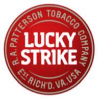Rot-weißes rundes Logo von Lucky Strike.