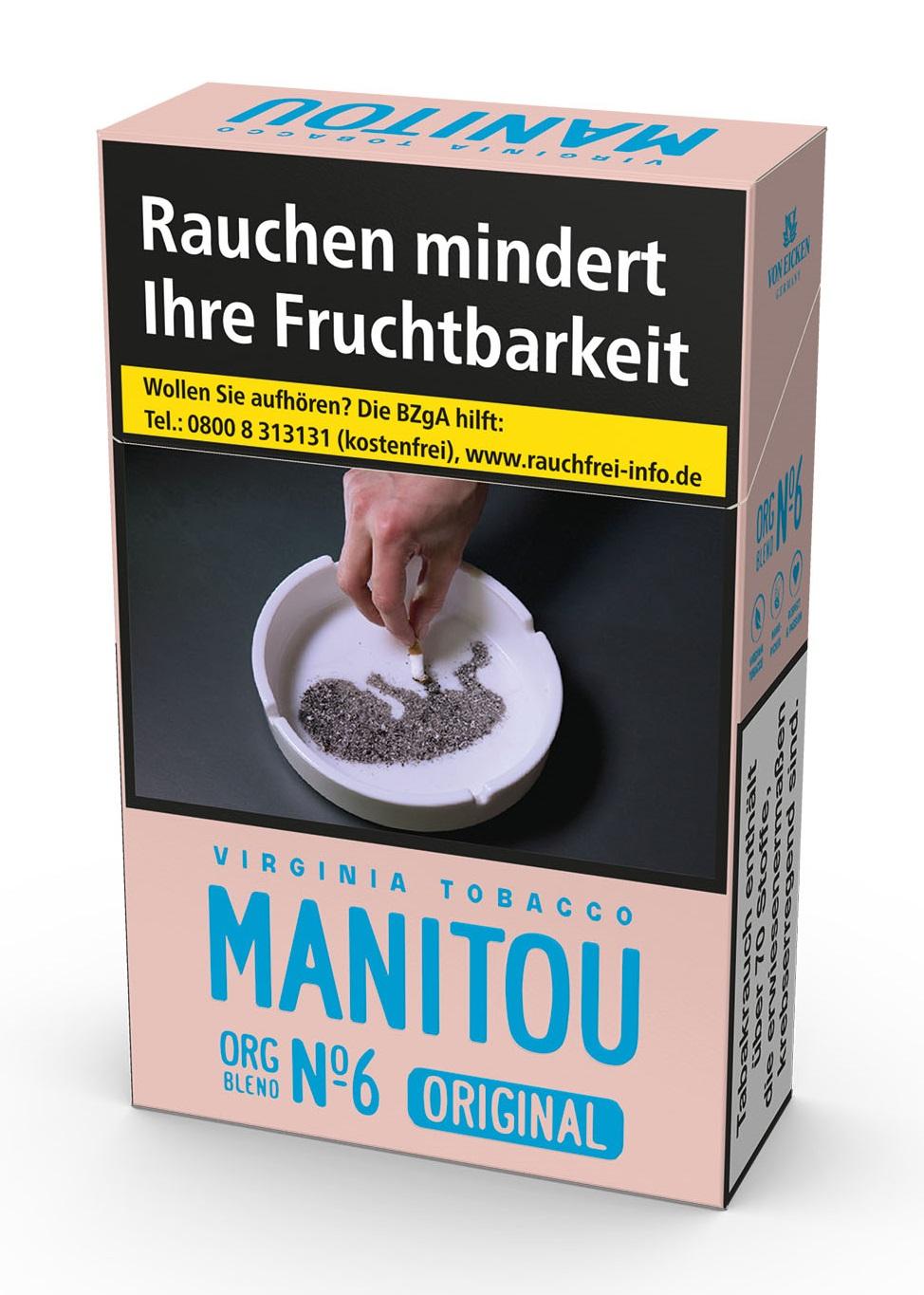 Manitou Zigaretten Organic No. 6 Pink 1 Packung 20 Stück
