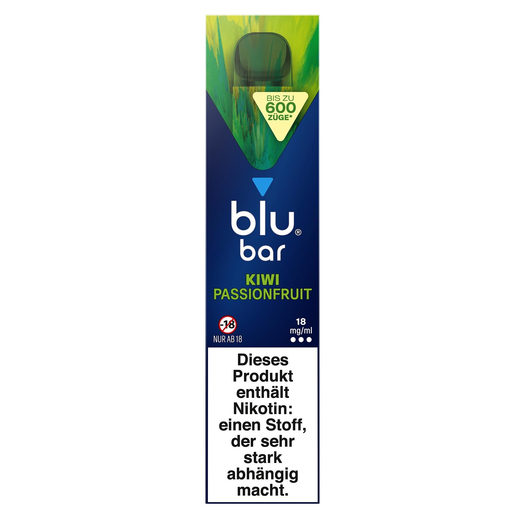 blu bar Kiwi Passionfruit 18mg 1 Packung 1 Stück
