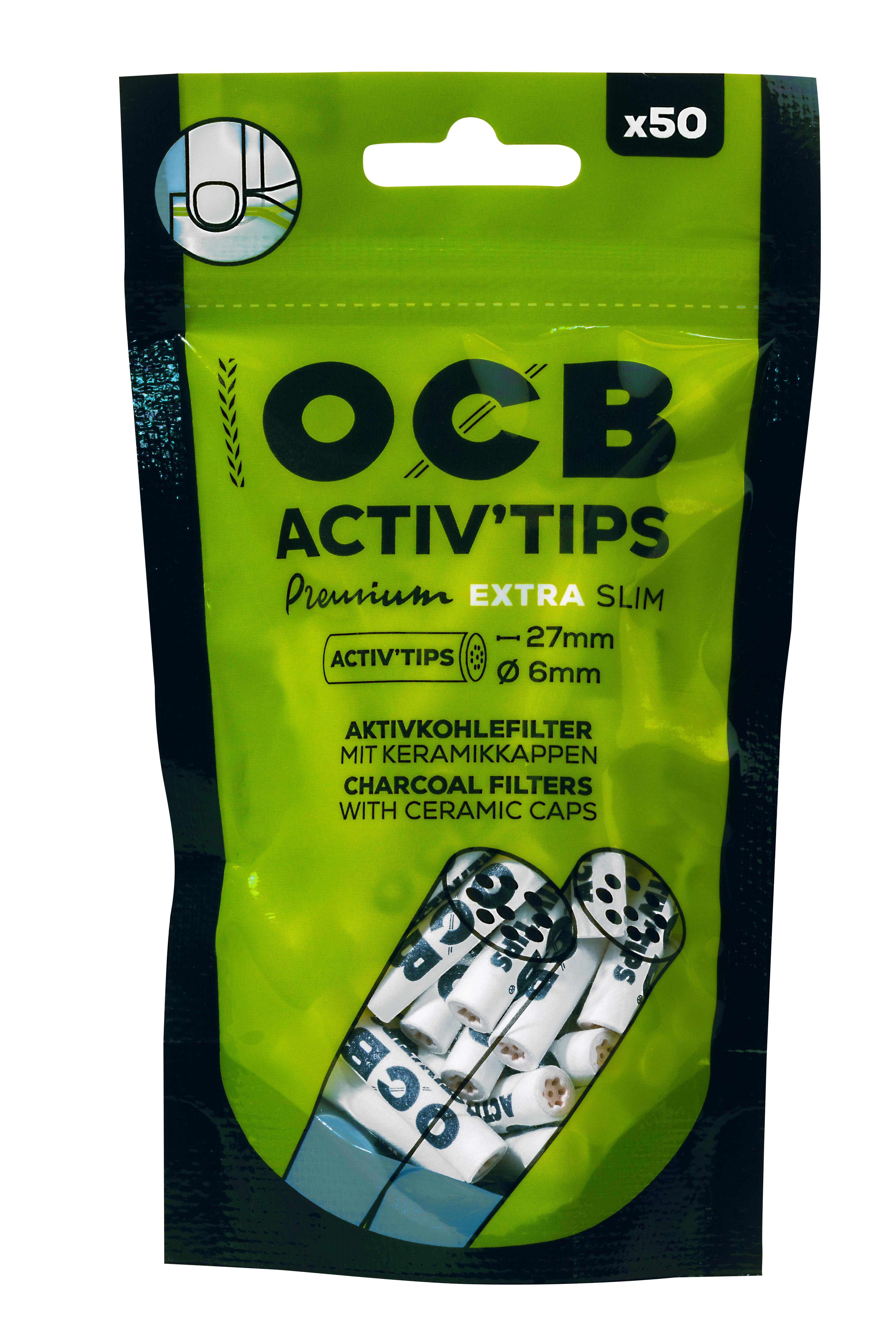 OCB Activ Tips Extra Slim Beutel 6 mm 1 Packung 50 Stück