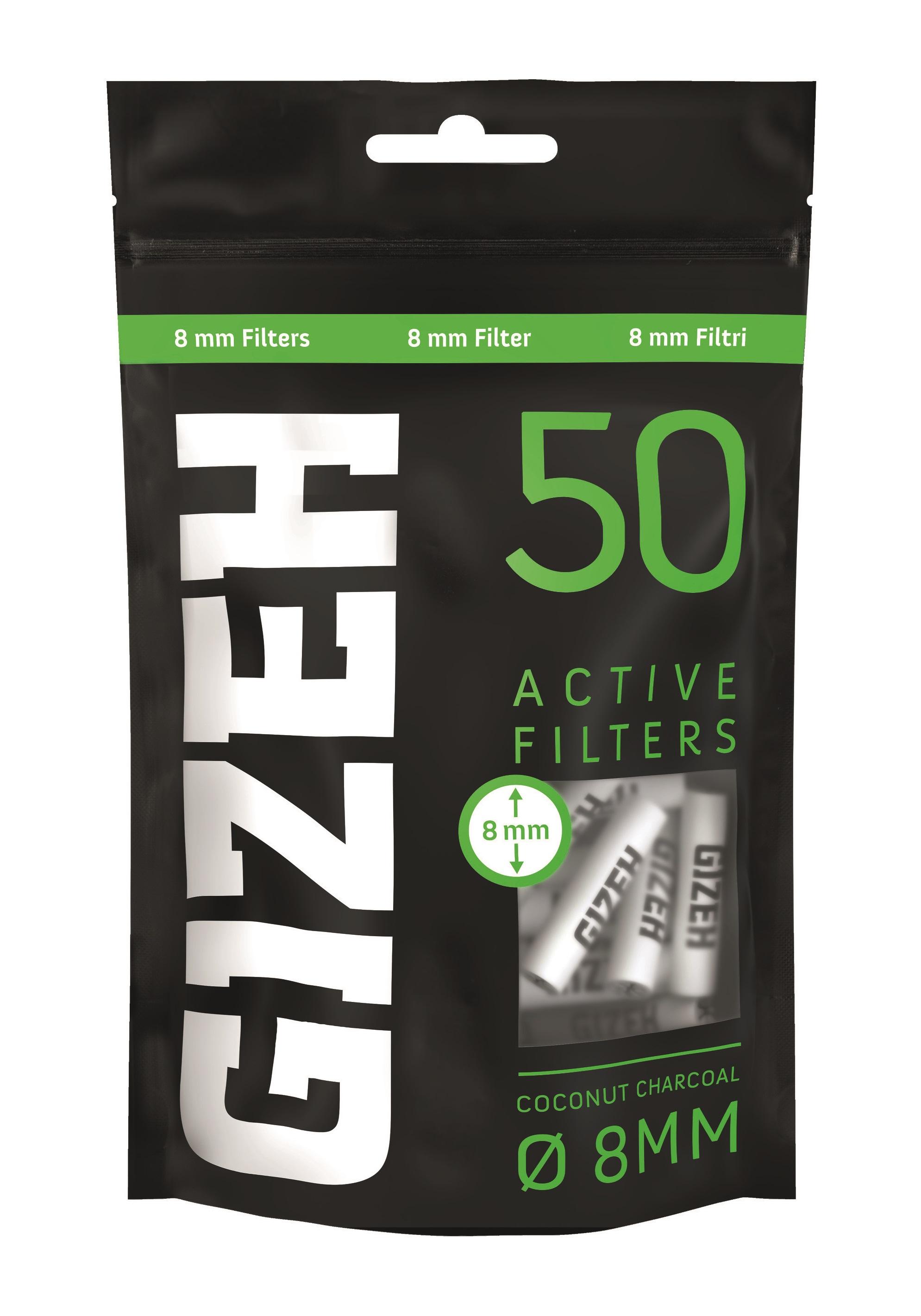 Gizeh Black Active Filter 8 mm 1 Beutel 50 Stück