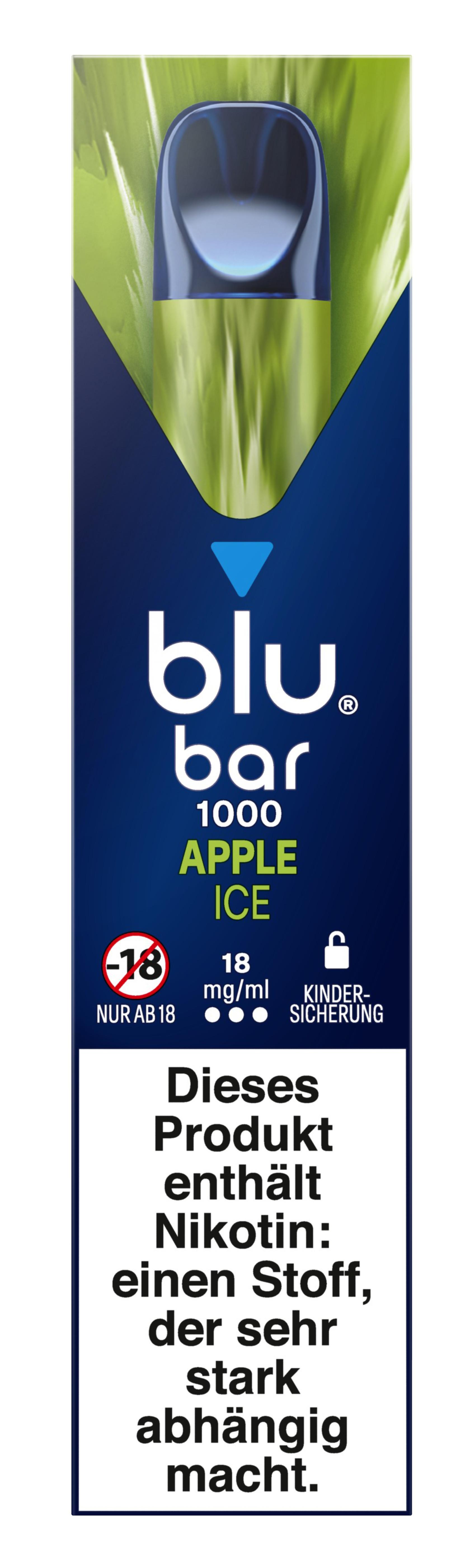 blu bar Apple Ice 18 mg 1 Packung 1 Stück