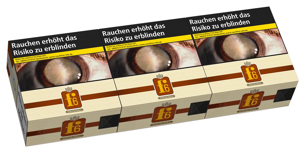 F6 Original 7XL 1 Stange Zigaretten, starker Tabak mit kurzem Filter, 3 Packungen á 55 Stück.