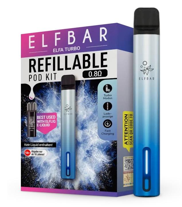 Elfbar ELFA TURBO Set Aurora Cyan 1 Packung 1 Stück