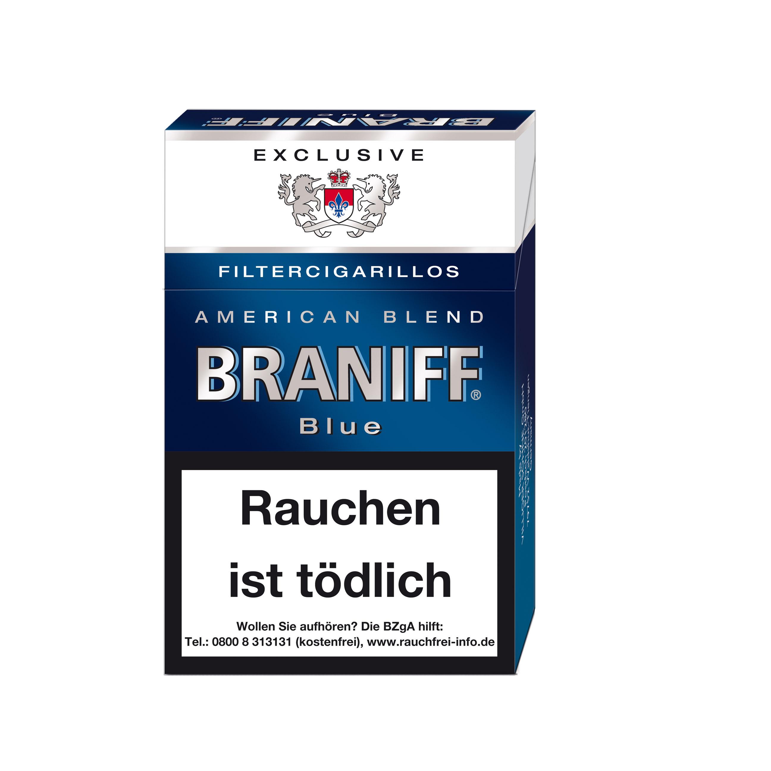 Braniff Zigarillos Excklusiv Blue Naturdeckblatt 1 Packung