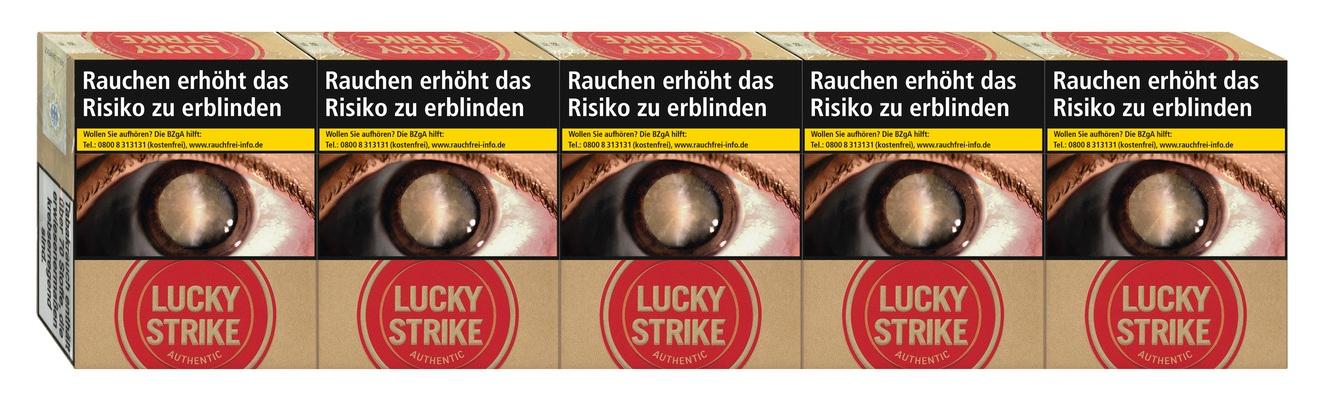 Lucky Strike Zigaretten Authentic Red L 1 Stange als Karton mit 8 Packungen á 36 Stück.