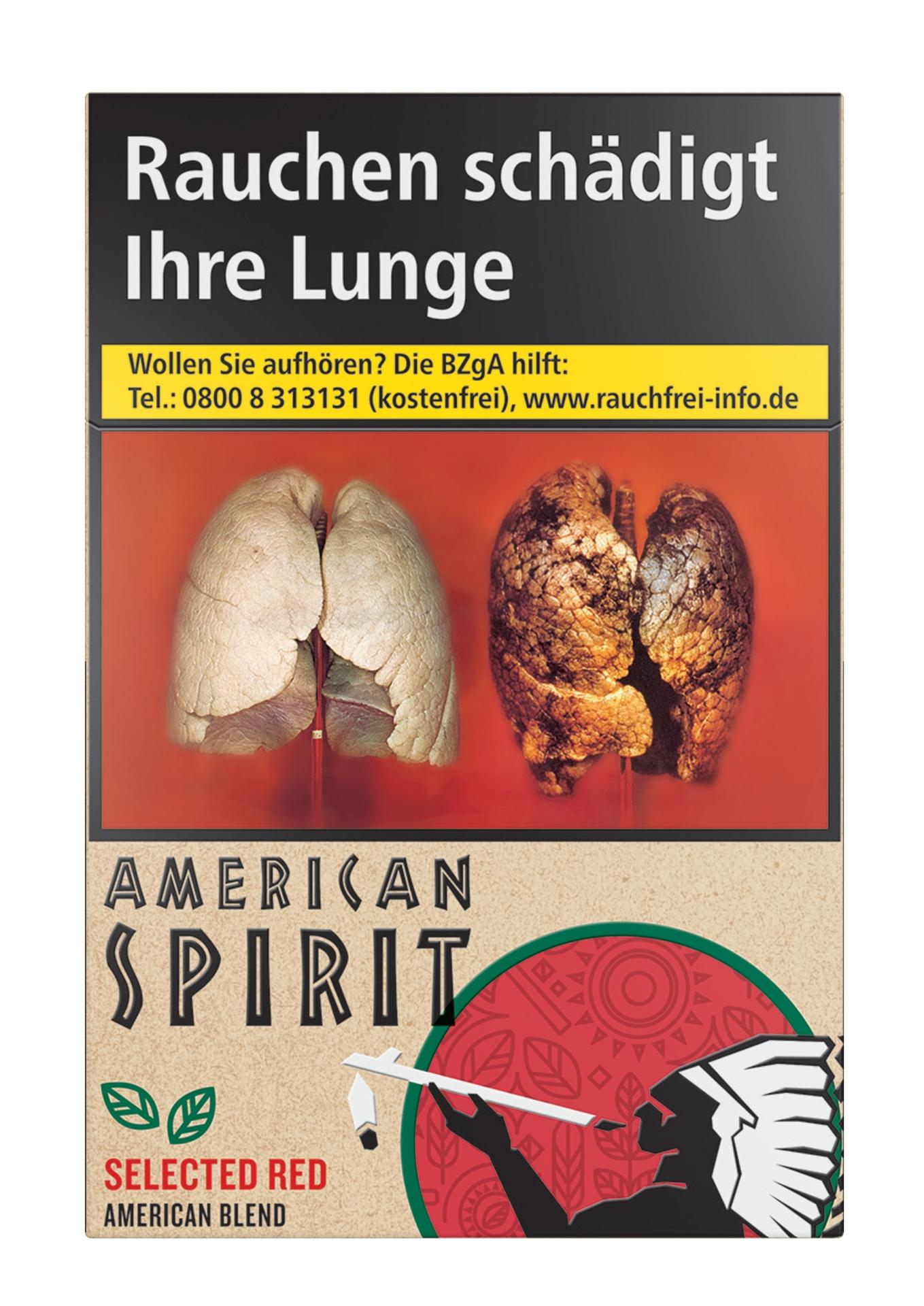 Eine Packung American Spirit American Blend Red L Zigaretten mit 20 Stück.