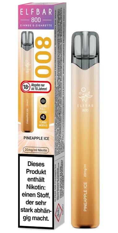 Verpackung der ELF Bar 800 Einweg E-Zigarette von Elf Bar mit 20mg Nikotin in 1 Packung.