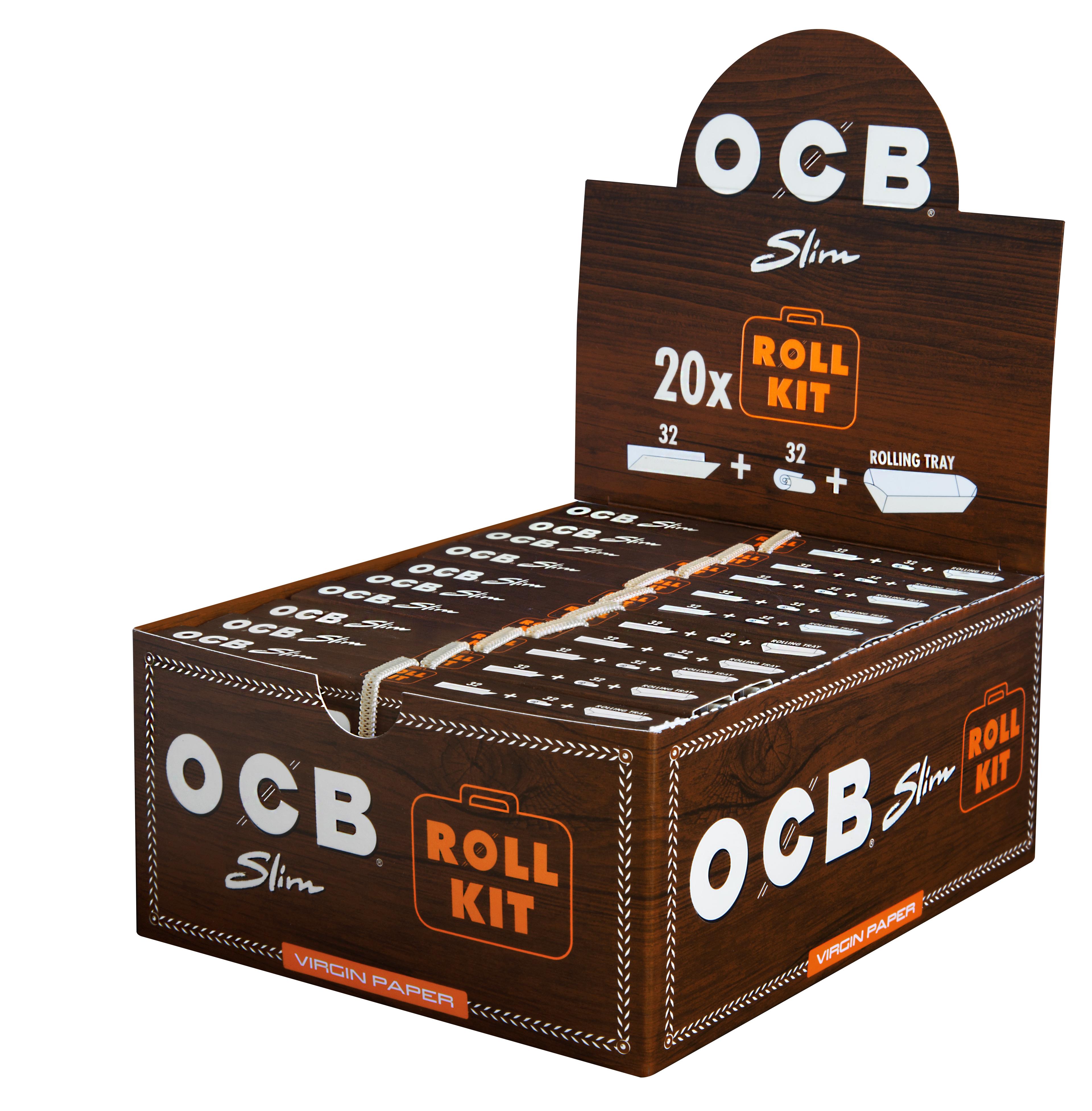 OCB Unbleached Slim Virgin Paper Roll Kit 1 Stange