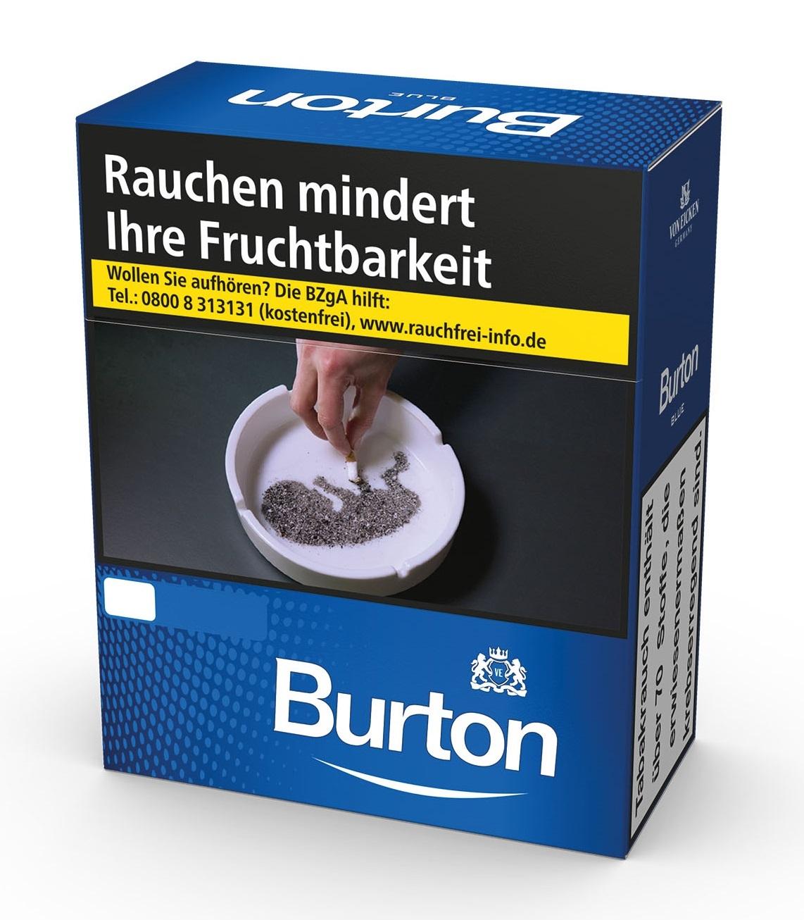 Blaue Packung Burton Zigaretten Blau 3XL mit 40 Stück Inhalt.