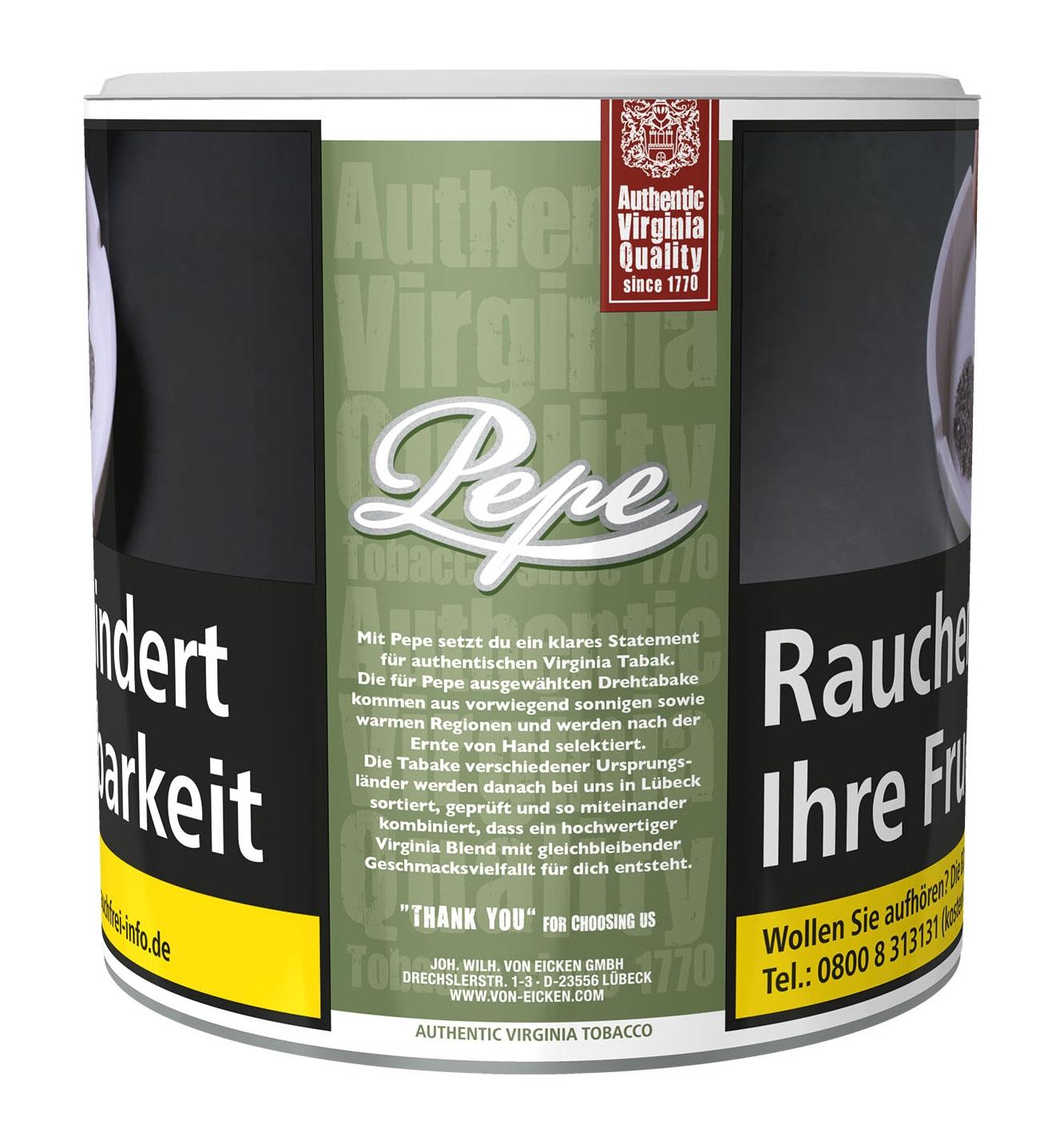 Pepe Zigarettentabak Rich Green 1 Dose 80 Gramm
