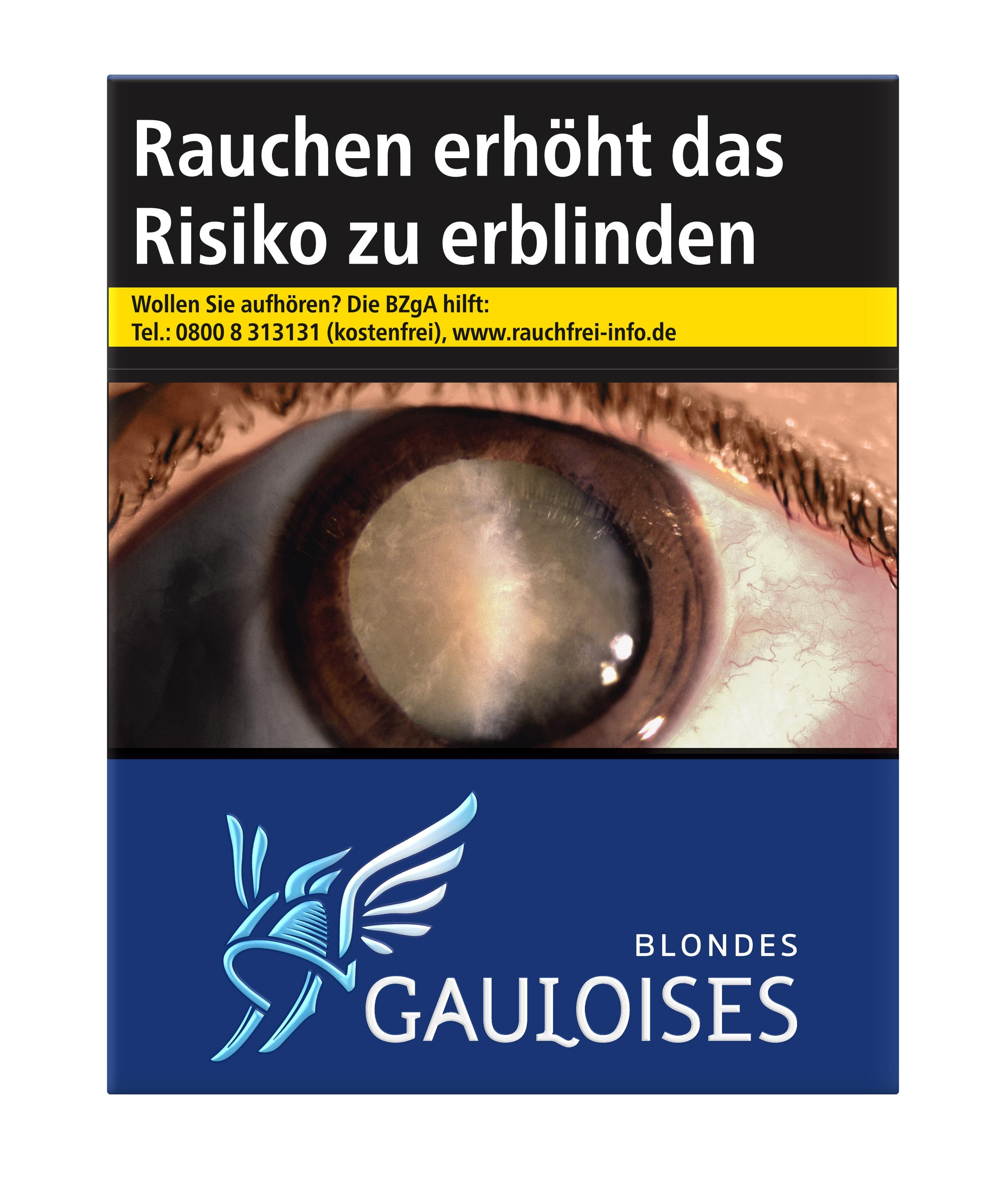 Gauloises Blau Zigaretten Stange mit insgesamt 6 Packungen à 34 Stück in der charakteristischen blauen Markenverpackung.
