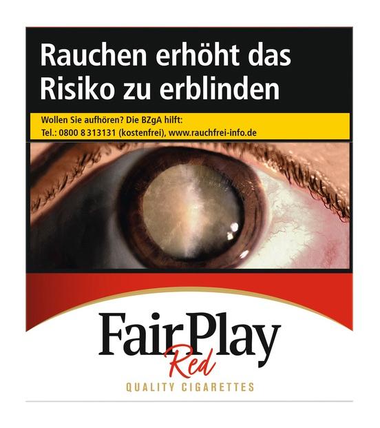 Fair Play Red King Zigaretten, 1 Packung in weißem Design mit rotem und goldenem Band.