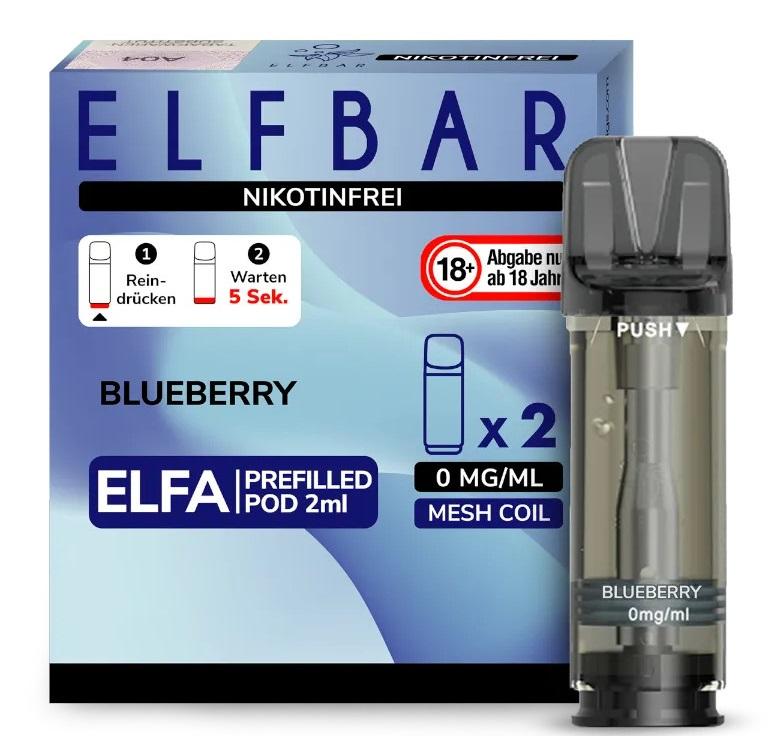 Elfbar ELFA Pod Blueberry nikotinfrei 1 Packung 2 Stück