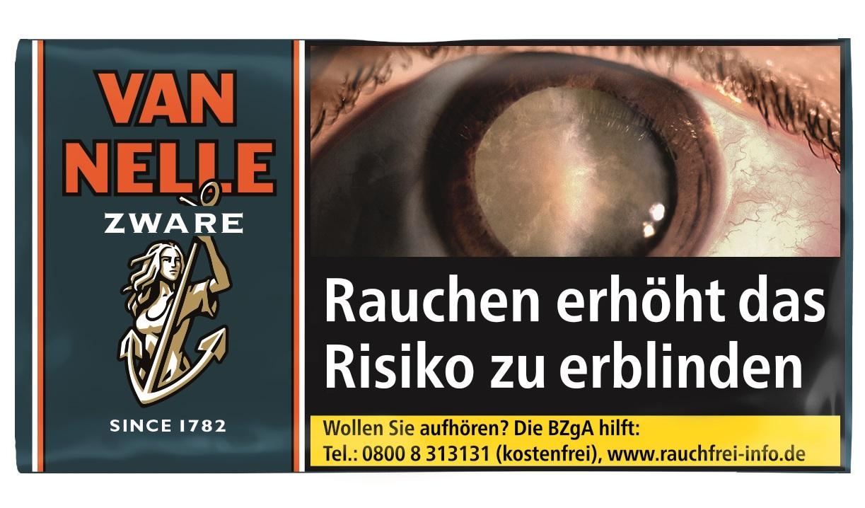 Dunkelblauer Pouch des Van Nelle Zware Tabak 1 Gebinde mit Illustration, Feinschnitttabak von Van Nelle, im 6er Gebinde à 30g.