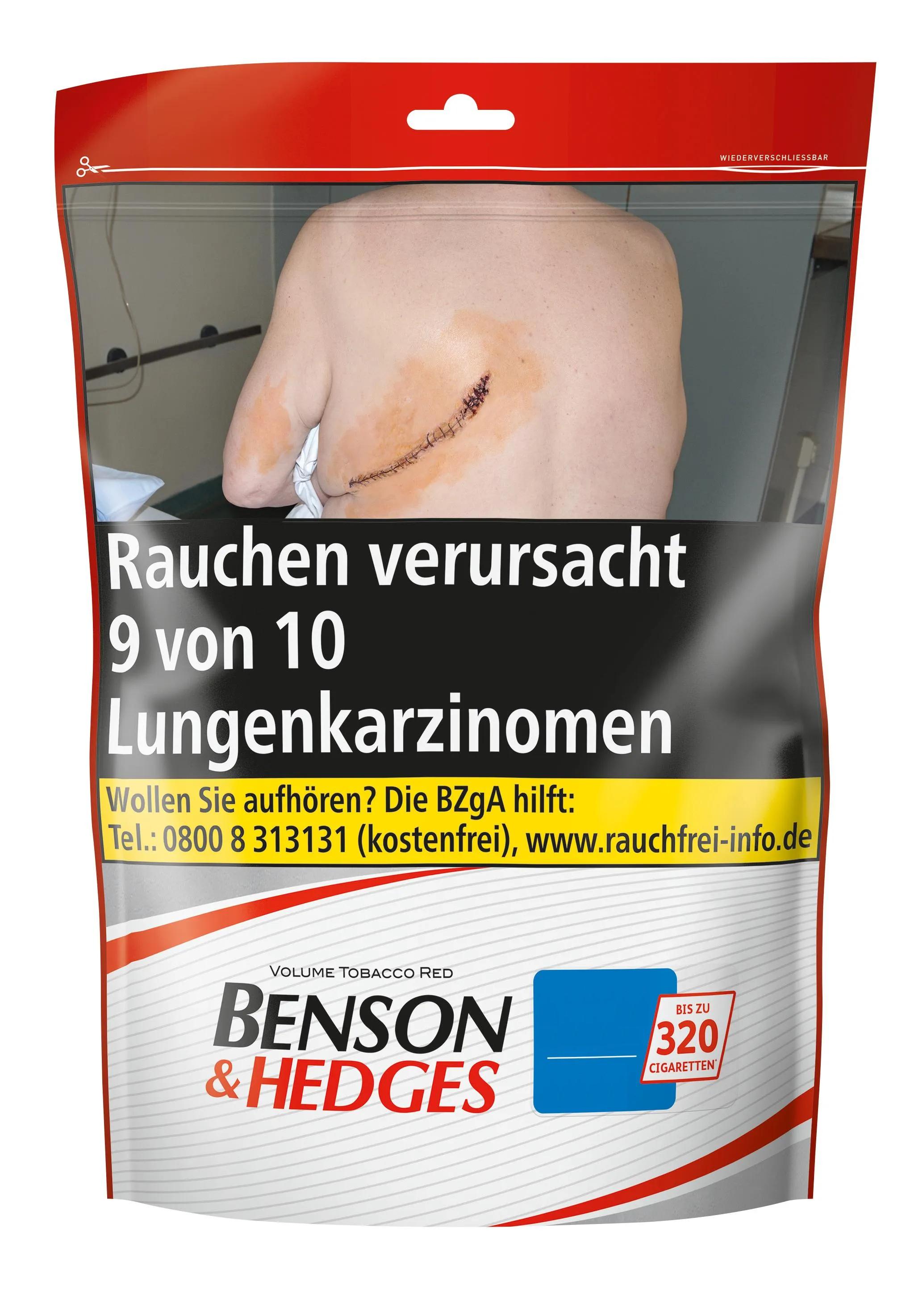 Benson & Hedges Volumentabak Red Zip Bag, eine Packung mit 144 Gramm.