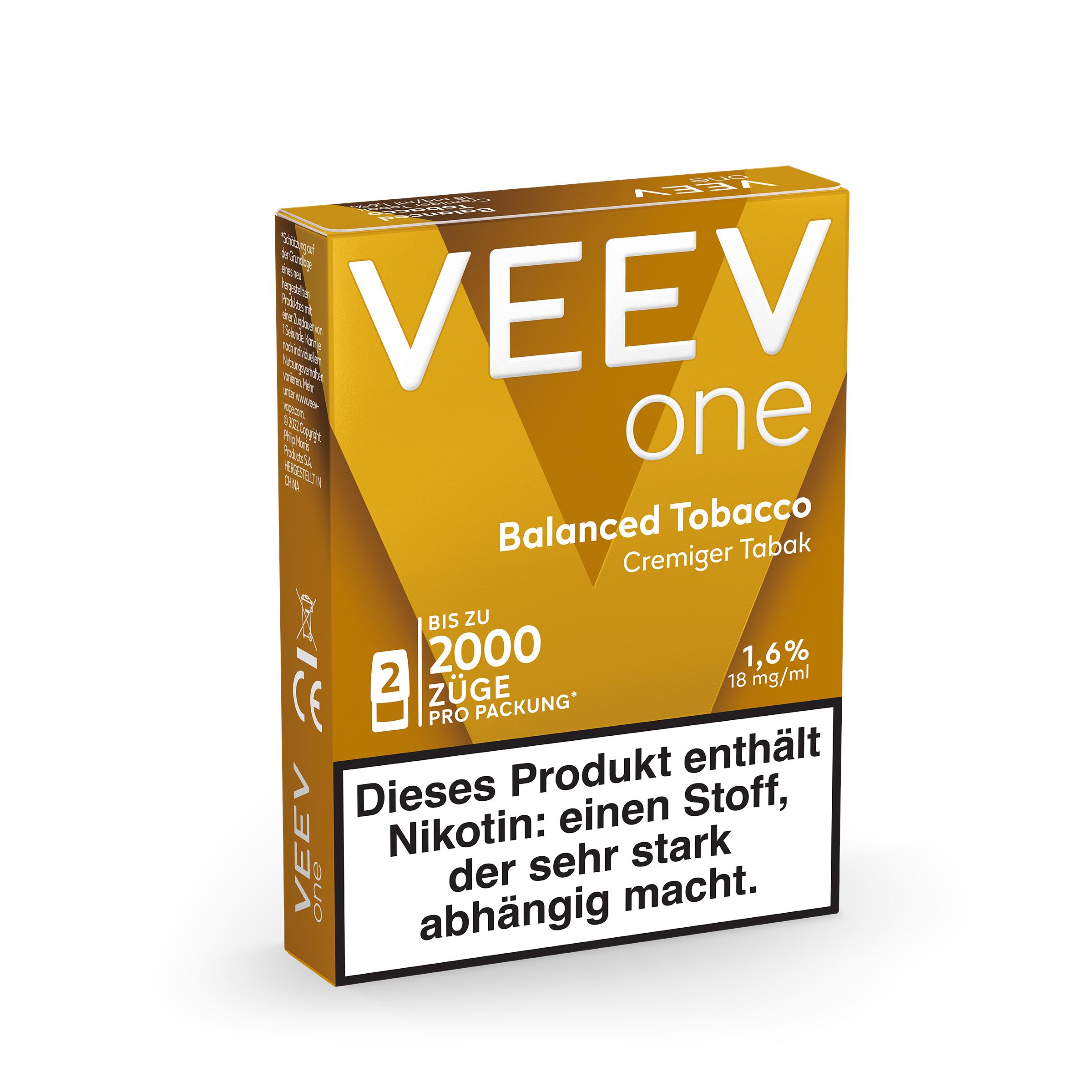 Veev One Pod Balanced Tobacco 18mg 1 Packung 2 Stück