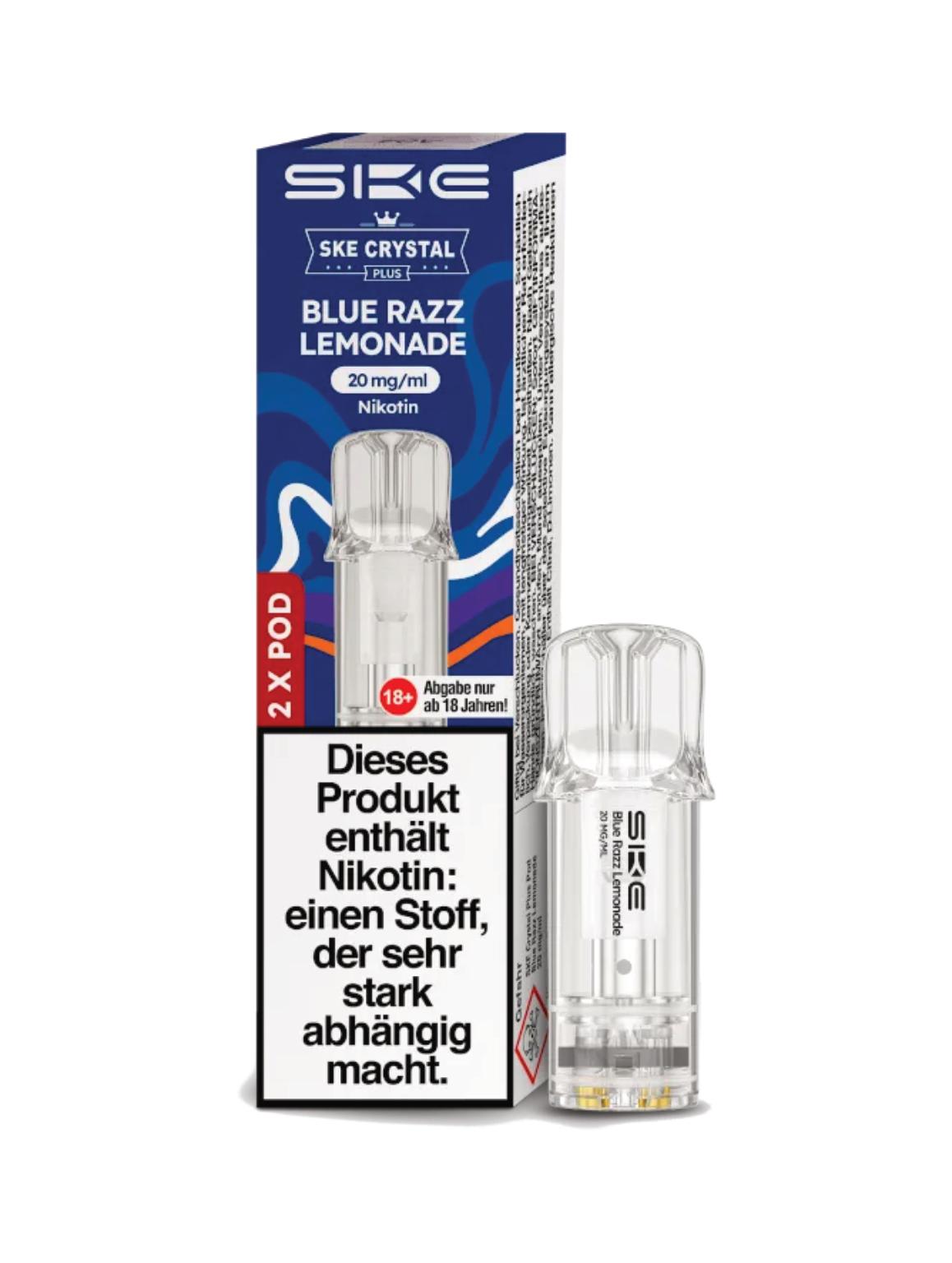Crystal Plus Pod Blue Razz Lemonde 1 Packung 2 Stück