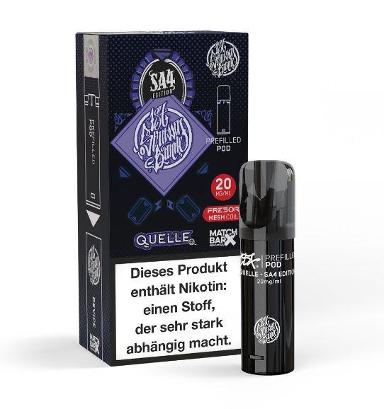 187 Strassenbande Pod Quelle SA4 Edition 1 Packung, schwarze Verpackung, Prefilled Pod mit 20mg Nikotin.