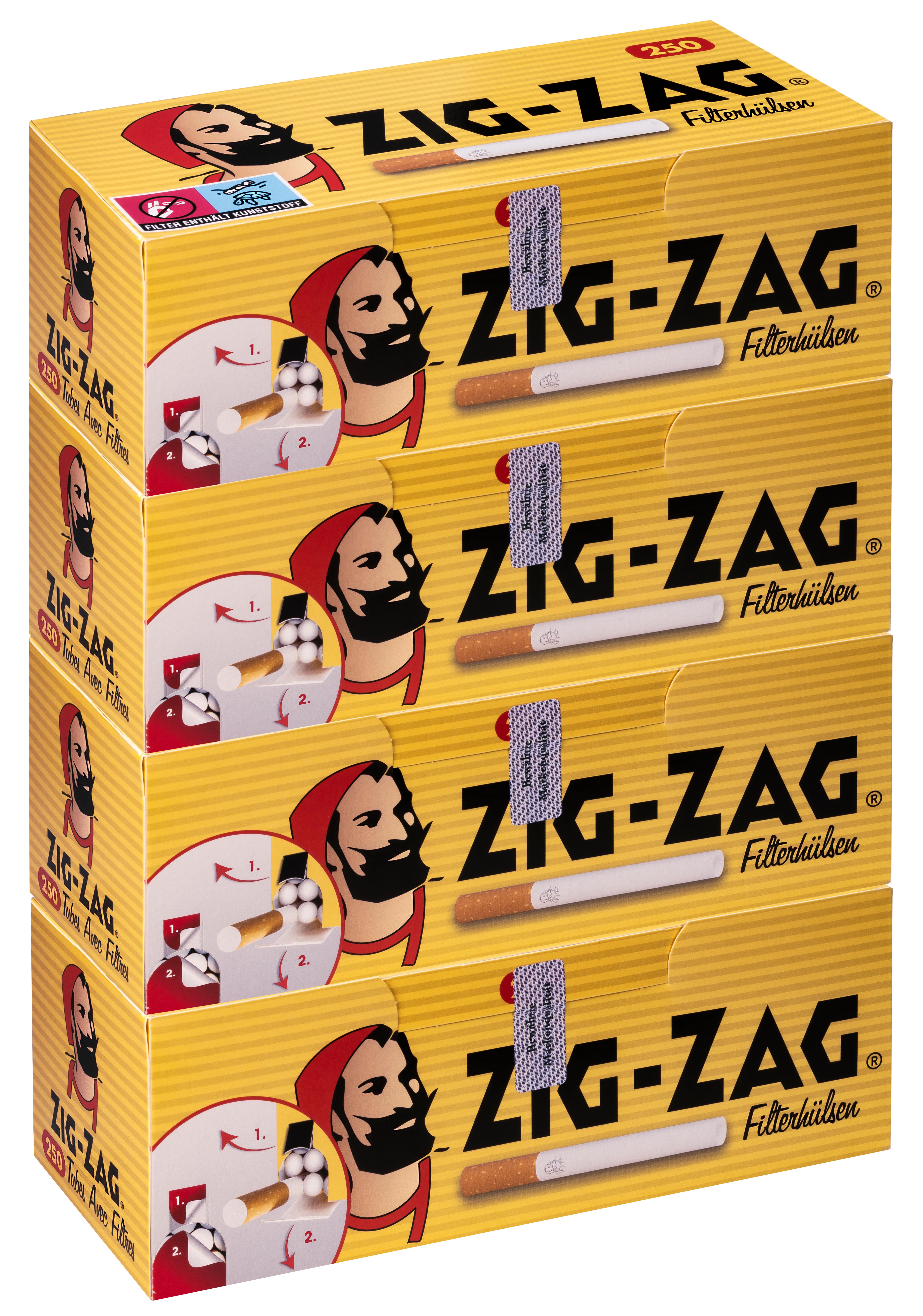 ZIG-ZAG Zigarettenhülsen 1 Stange 4x250 Stück