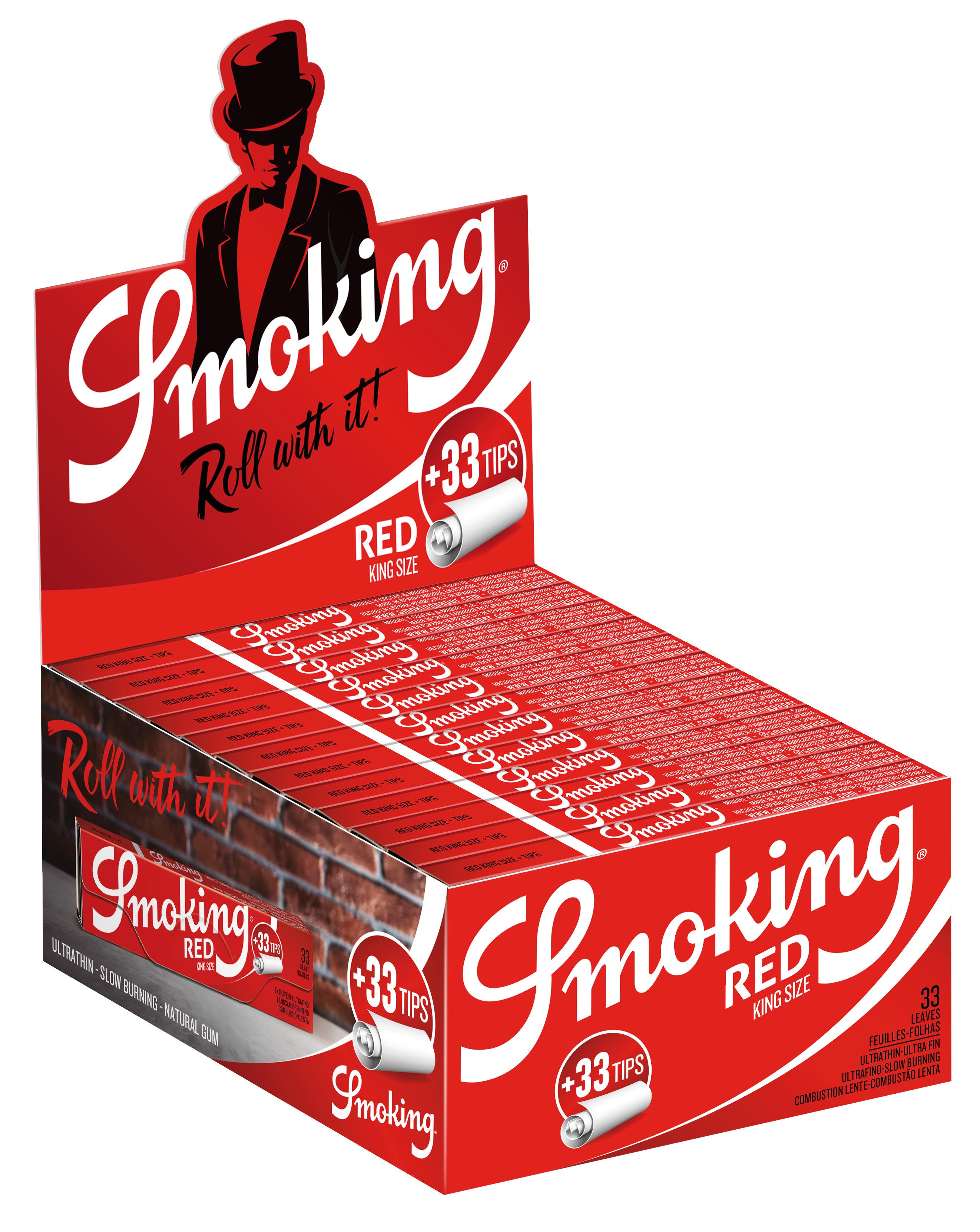 Smoking Zigarettenpapier Red + Filter Tips 1 Packung 33 Stück