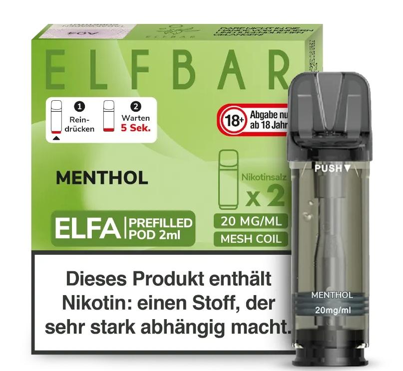 Elfbar ELFA Pod Menthol 20mg/ml 1 Packung 2 Stück