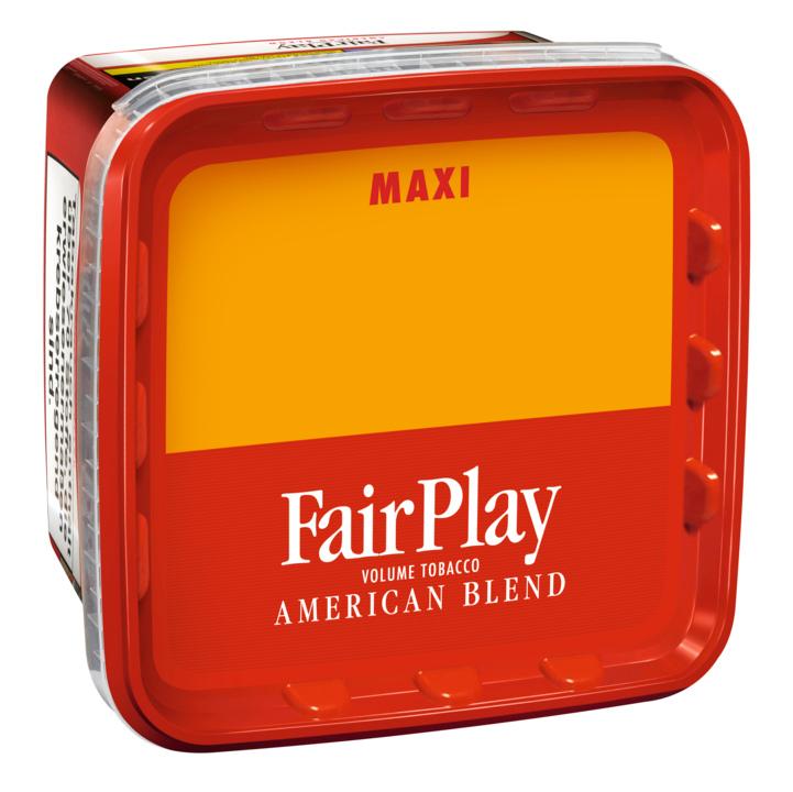 Fair Play Maxi Box Volumentabak 315 Gramm in rotem Kunststoff-Eimer mit rotem Deckel und weißem Fair Play Label.