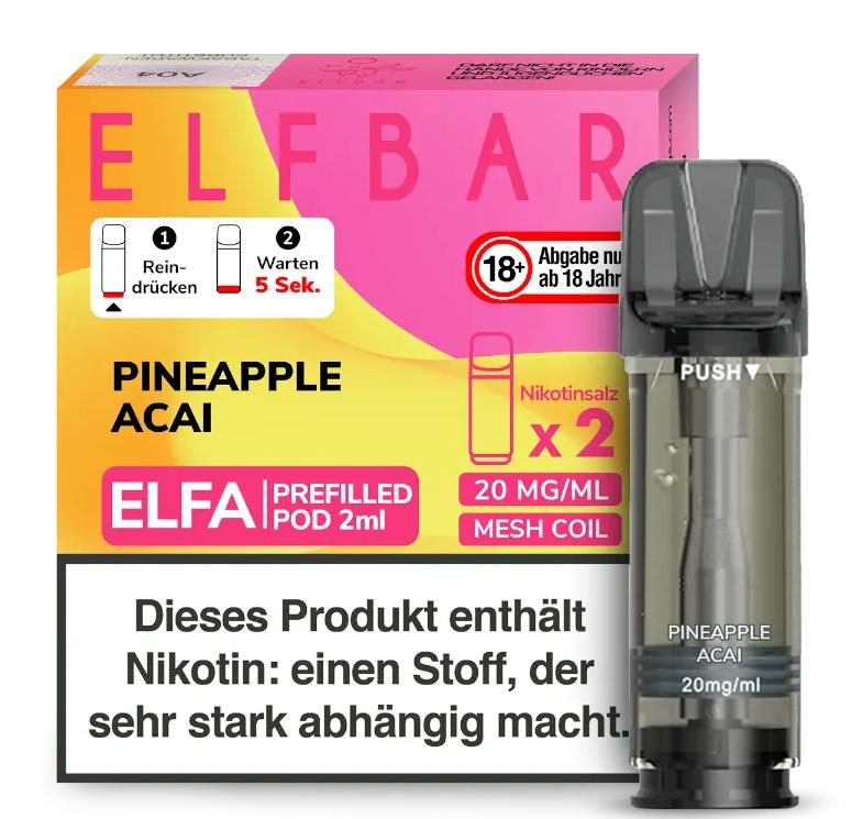 Elfbar ELFA Pod Pineapple Acai 20mg/ml 1 Packung 2 Stück