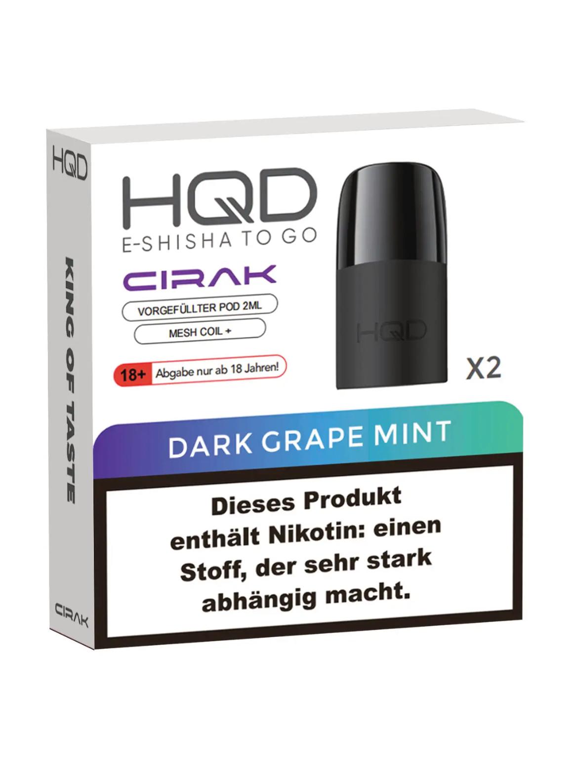 HQD Cirak Pod - Dark Grape Mint 18mg/ml 1 Packung 2 Stück