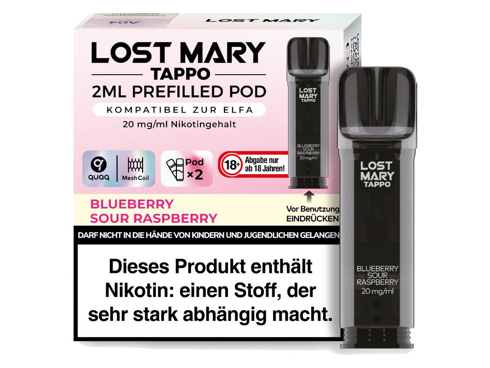 Lost Mary TAPPO Pods Blueberry Sour Raspberry 1 Packung 2 Stück