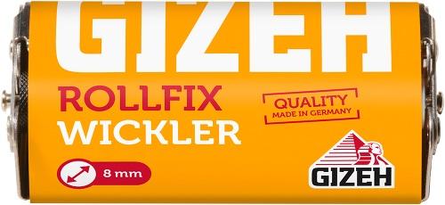 Zylindrischer Gizeh Zigarettenroller Rollfix in Orange für 8 mm Zigaretten, 1 Stück.