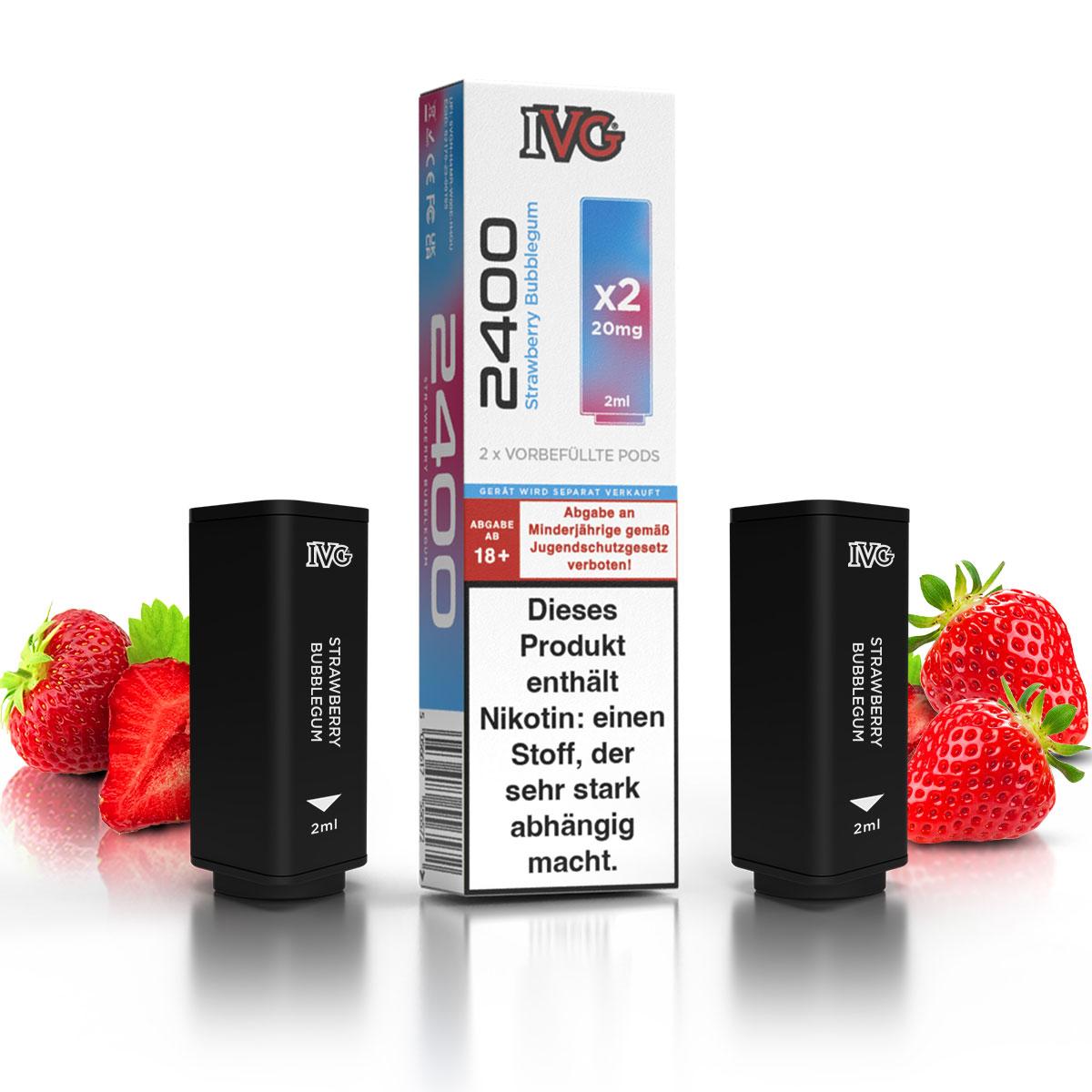 IVG 2400 Pod Strawberry Bubblegum 20mg/ml 2x2ml 1 Packung