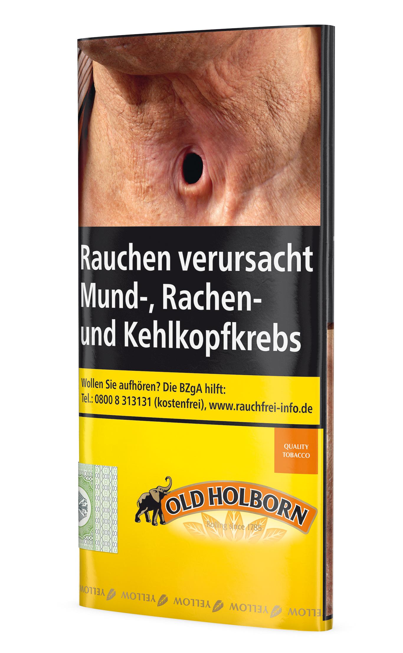 Old Holborn Yellow Zigarettentabak als Feinschnitttabak in einem 30 Gramm Pouch.