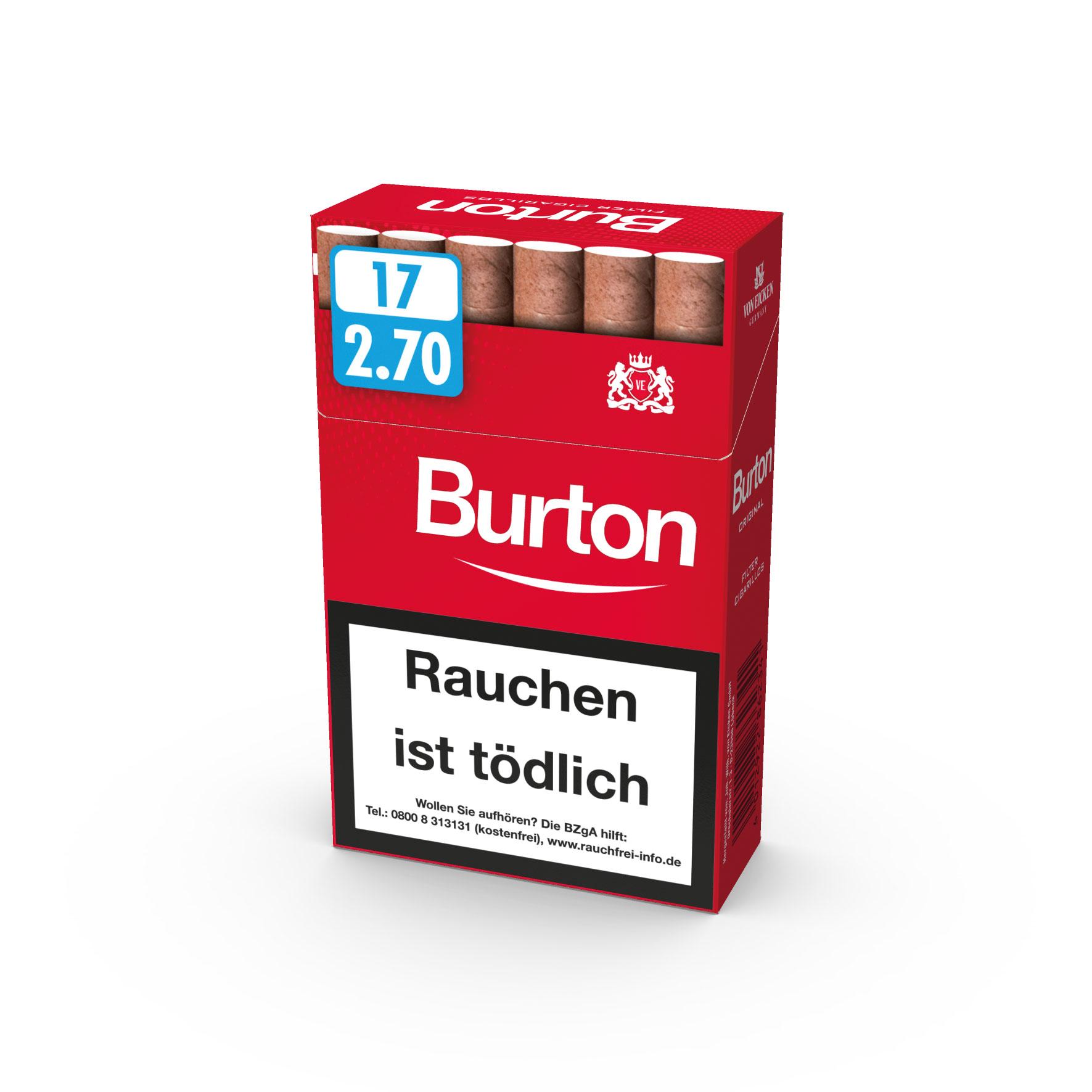 Burton Original Naturdeckblatt Zigarillos XXL 1 Packung