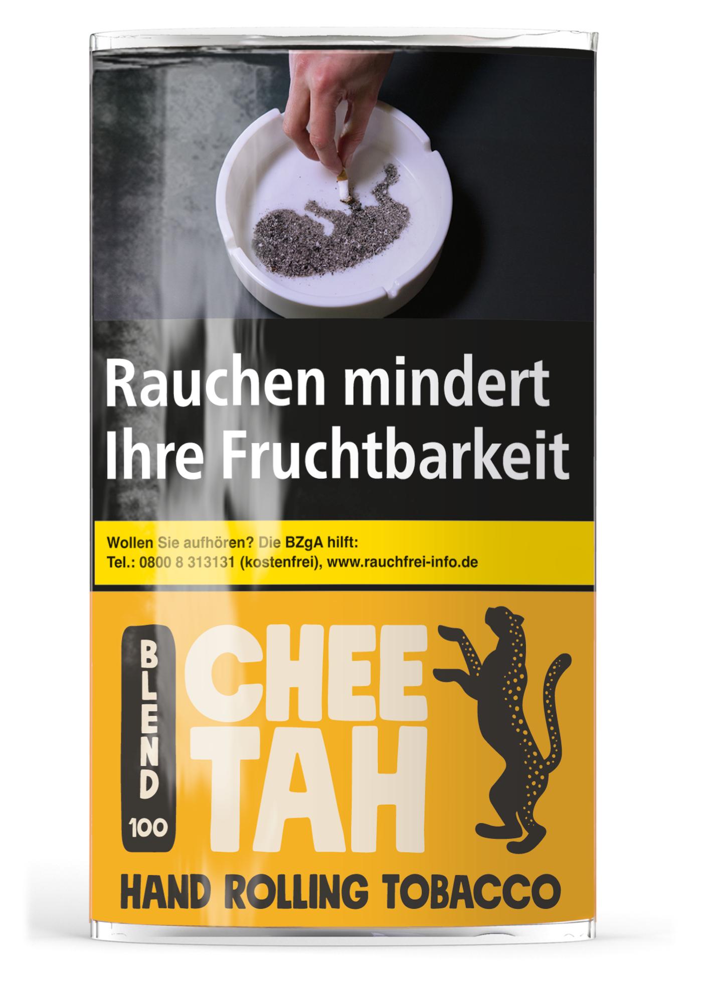 Chee Tah Zigarettentabak No. 72 Gelb von Chee Tah im gelb-schwarzen Gebinde mit 5 Pouches á 30 Gramm.