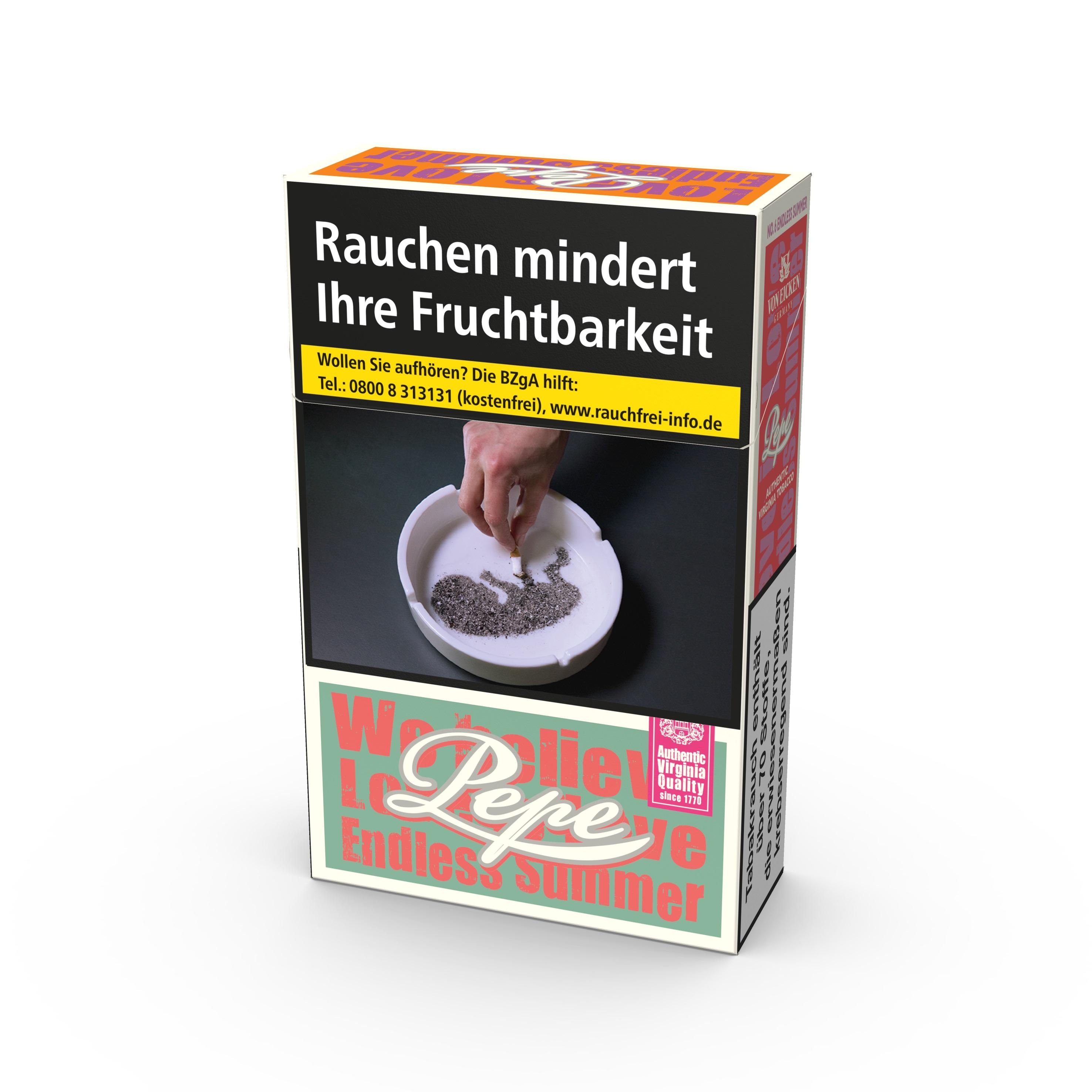 Pepe Zigarette Original No. 6 von Pepe aus Virginia Tabak ohne Zusatzstoffe, als 1 Stange mit 10 Packungen á 20 Stück.
