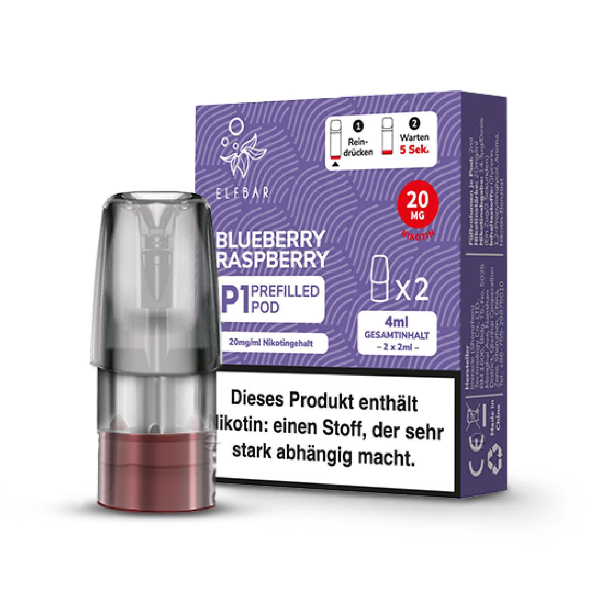 Elfbar Mate 500 Pods Blueberry Raspberry 1 Packung 2 Stück
