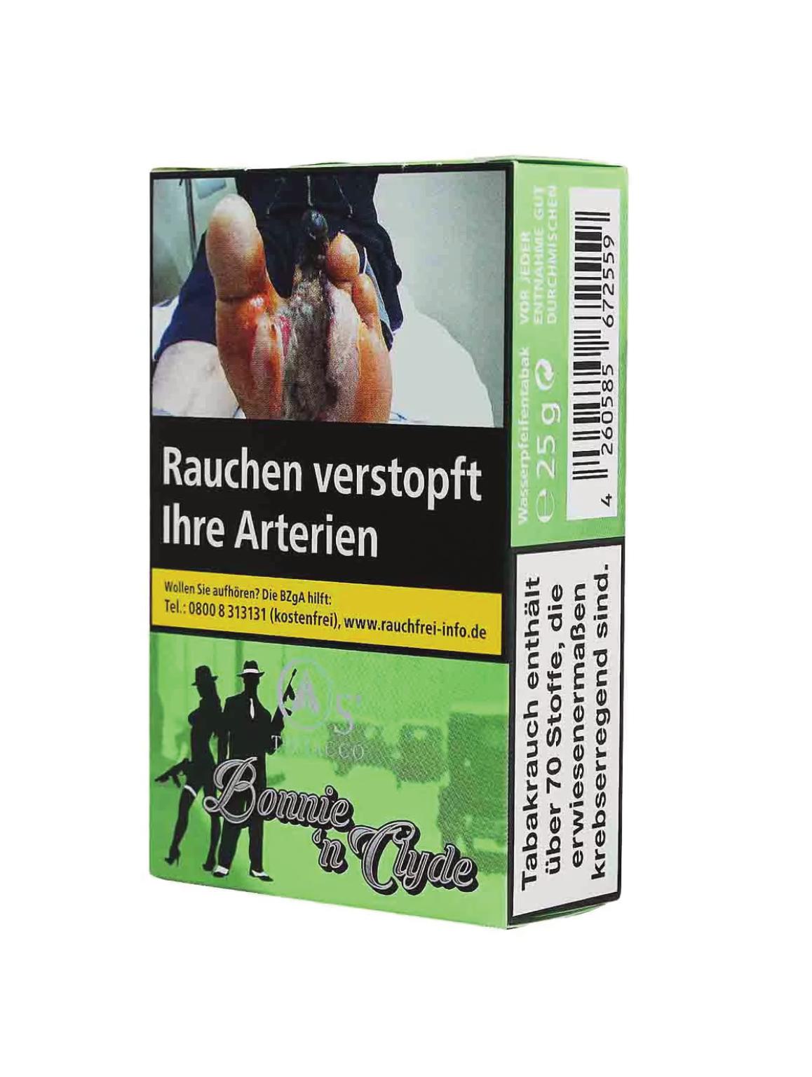 Os Tobacco Bonnie´n Clyde Shisha Tabak 1 Packung 25 Gramm