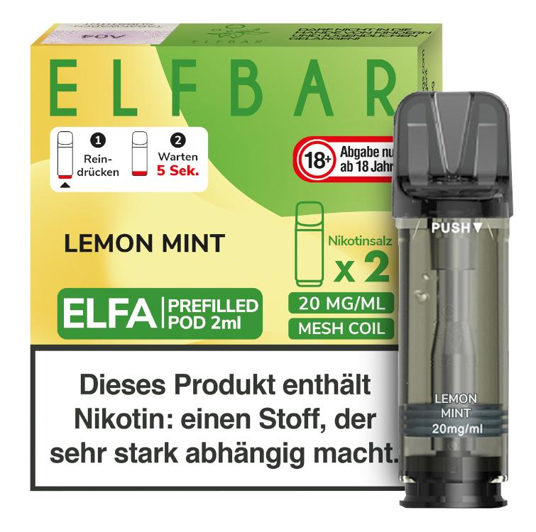 Elfbar ELFA Pod Lemon Mint 20mg/ml 1 Packung 2 Stück