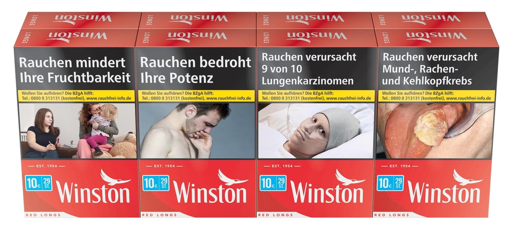 Winston Red Zigaretten Long  1 Stange 8x28 Stück