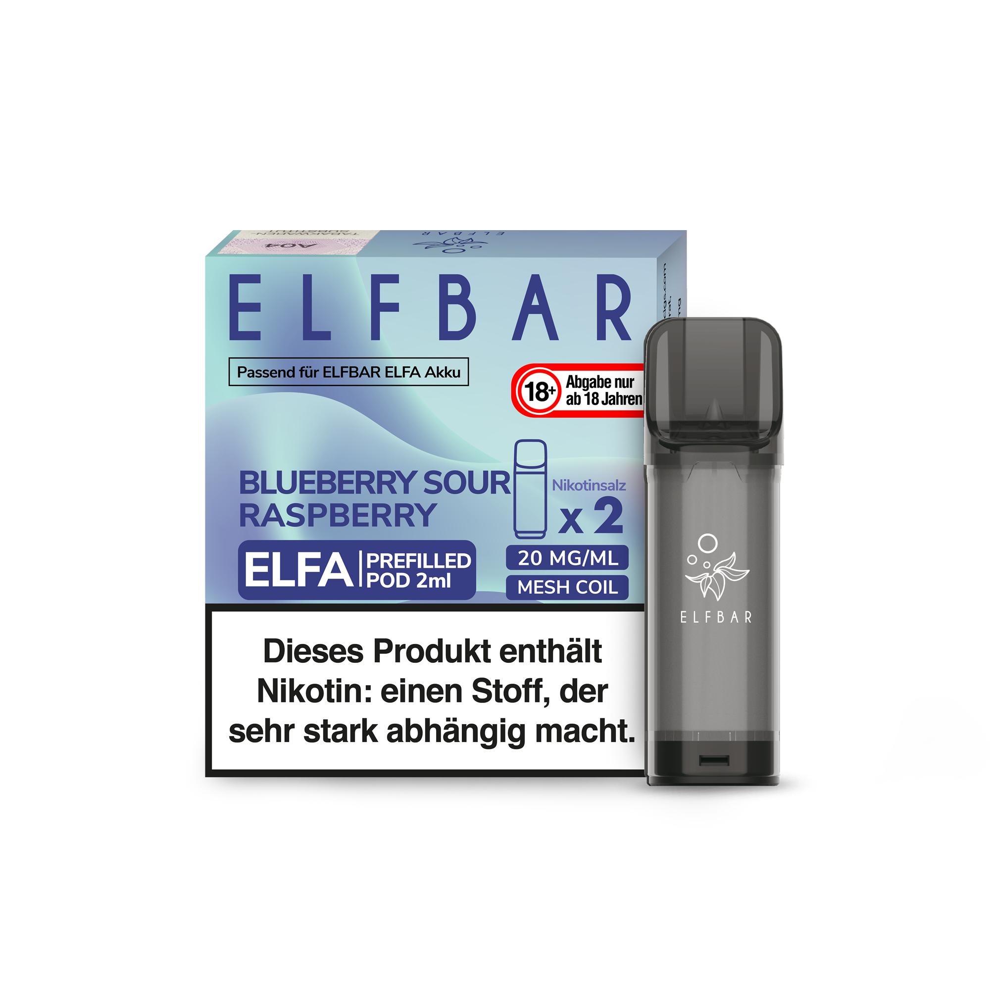 Elfbar ELFA Pod Blueberry Sour Raspberry 20mg/ml 1 Packung 2 Stück