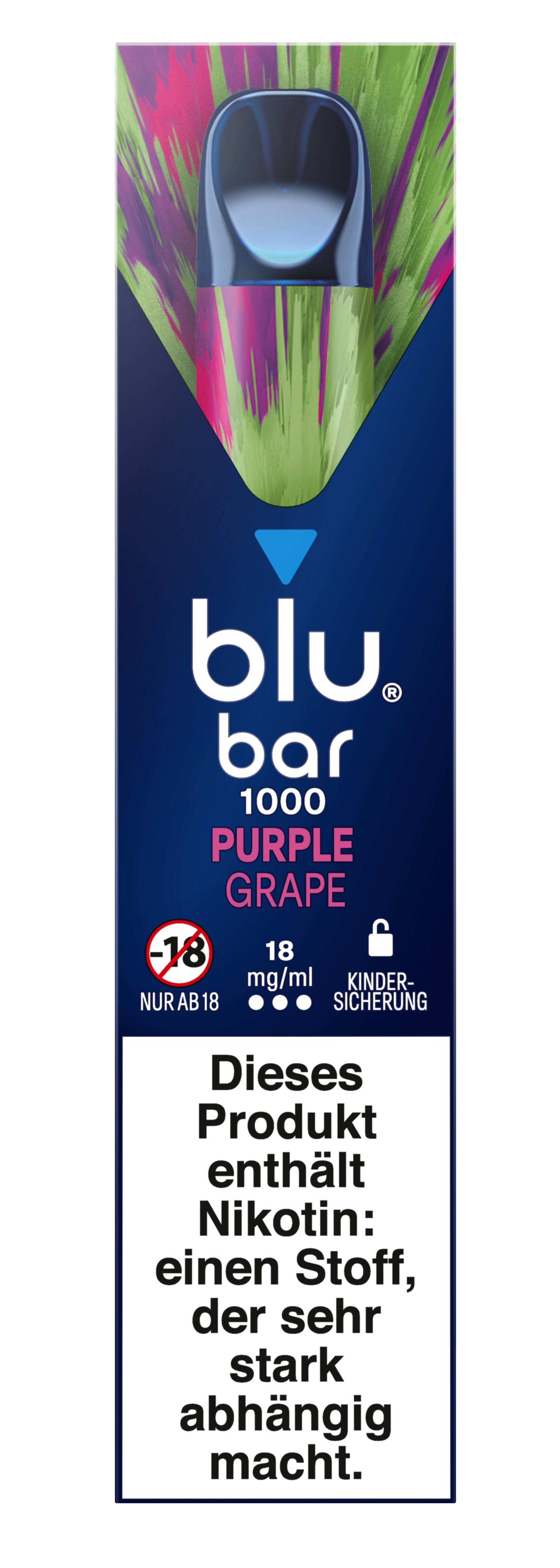 blu bar Purple Grape 18mg 1 Packung 1 Stück