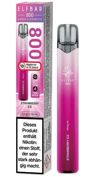 ELF Bar 800 E-Zigarette in pink-lila Farbe und passender Verpackung von Elf Bar mit 20mg Nikotin, 1 Stück.